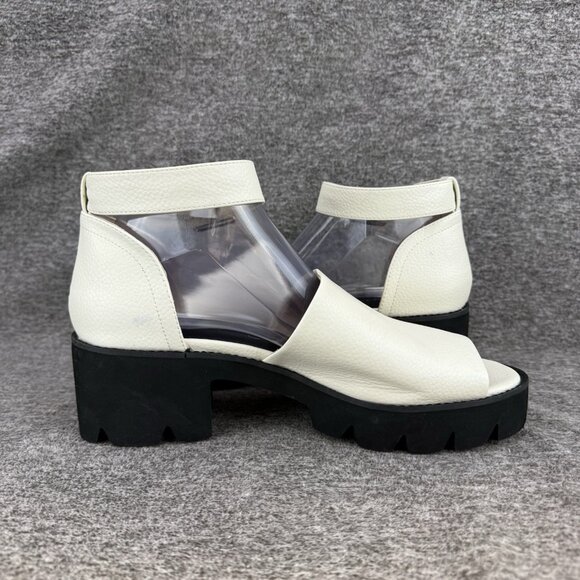✅BC (BORN IN CALIFORNIA) Sandals Woman’s 10 Platform Block Heels Open Toe White - Picture 8 of 9